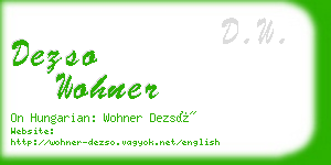 dezso wohner business card